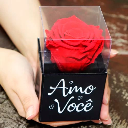 Box com rosa encantada para Dia do Beijo