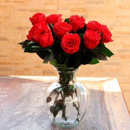 Arranjo de rosas vermelhas par romantico Semana da Família
