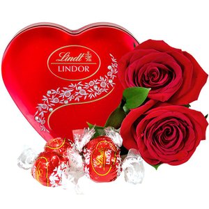 Imagem de Rosas Vermelhas com Lindt