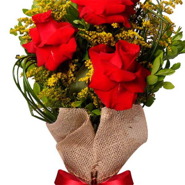 Arranjo 3 Lindas Rosas Vermelhas