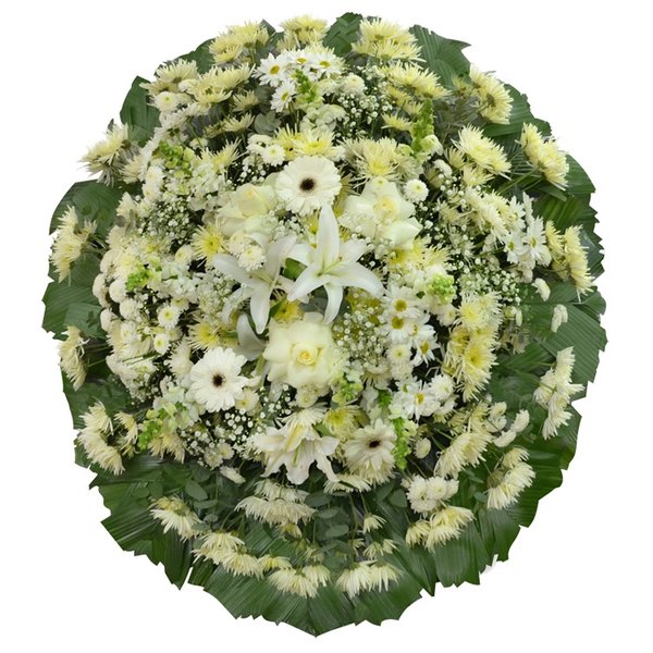 Coroa Flores Brancas Premium Pequena 1  GF01