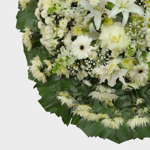 Coroa Flores Brancas Premium Pequena 1  GF01