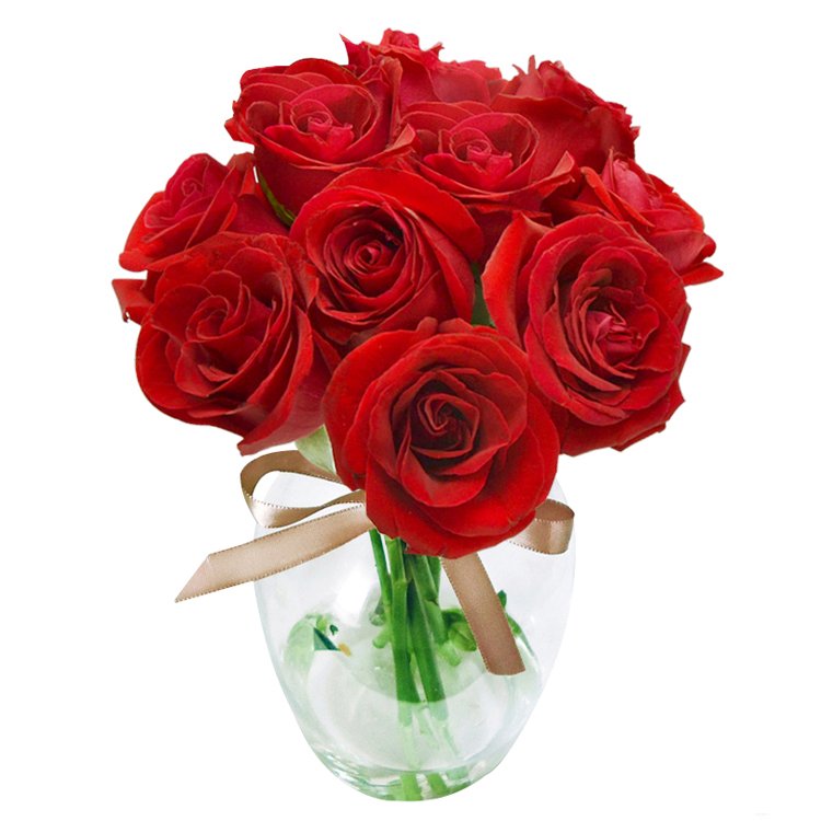 Surpresa de Rosas Vermelhas no Vaso