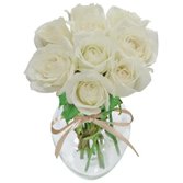 Surpresa de Rosas Brancas no Vaso