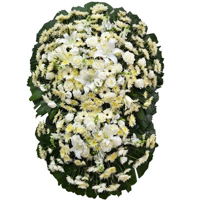 Coroa Flores Brancas Luxo Grande  GF10