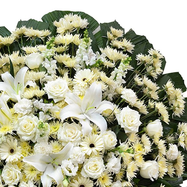 Coroa Flores Brancas Luxo Grande  GF10