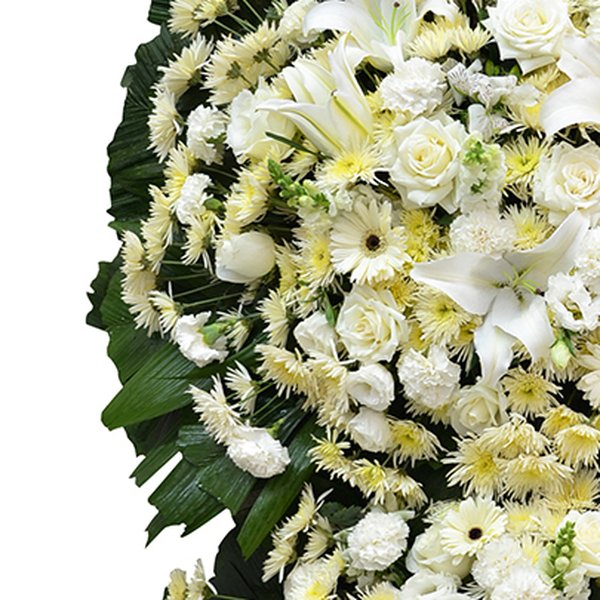 Coroa Flores Brancas Luxo Grande  GF10