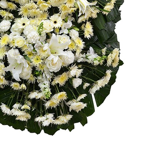 Coroa Flores Brancas Luxo Grande  GF10