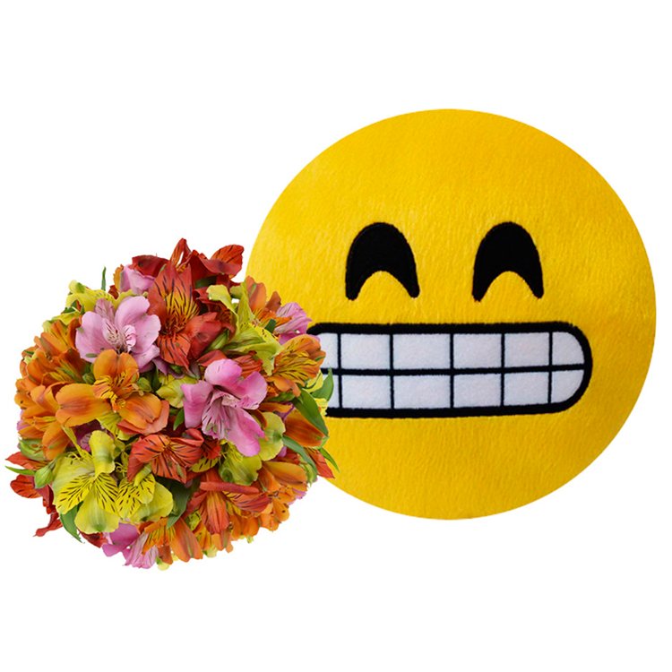 Mix de Astromélias Coloridas & Emoji Sorriso