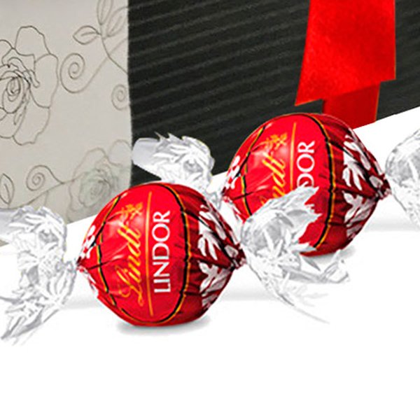 Uma Rosa com Carinho e Chocolate Lindt