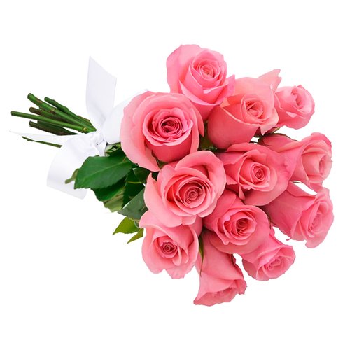 Buquê de 12 Rosas Cor de Rosa | Giuliana Flores