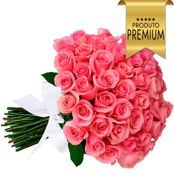 Buquê de 42 Rosas Cor de Rosa