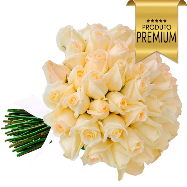 Buquê de 42 Rosas Brancas