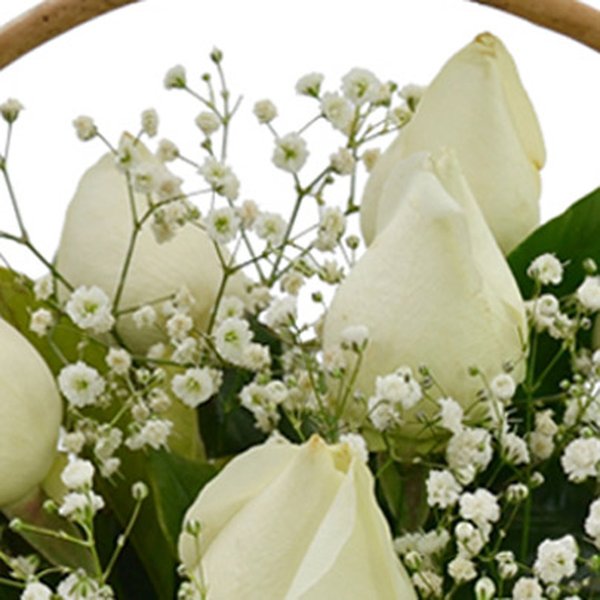 Cesta de 24 Rosas Brancas
