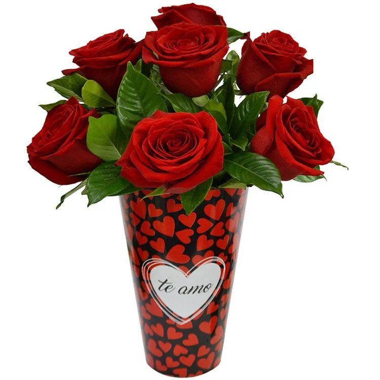 Amoroso com Rosas Colombianas no Vaso