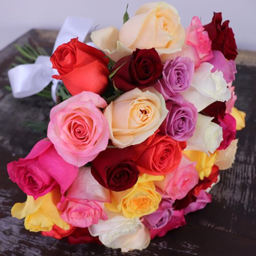 Buquê de 42 Rosas Coloridas