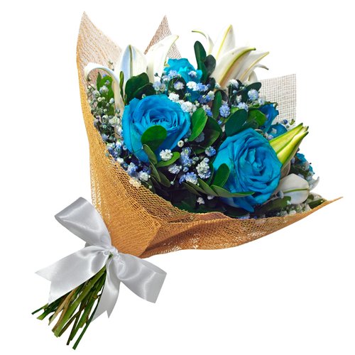 Buquê Mix de Flores Azuis