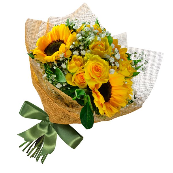 Buquê de Girassol e Rosas