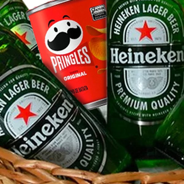 Cesta de Cerveja Heineken e Petiscos