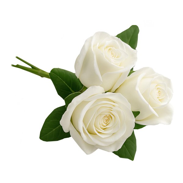Buquê de 3 Rosas Brancas