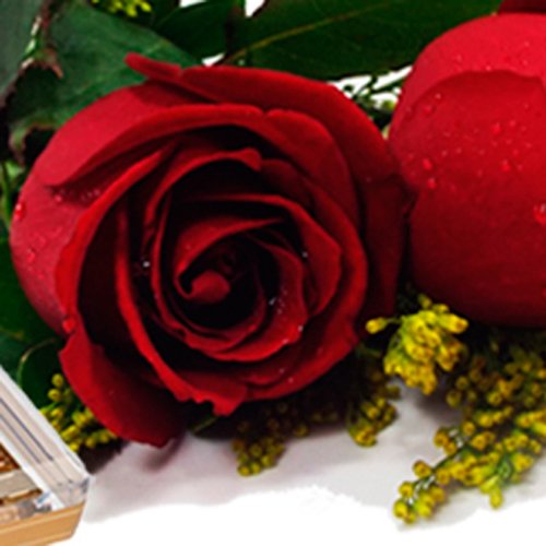 Buquê de 2 Rosas Vermelhas com Ferrero Rocher