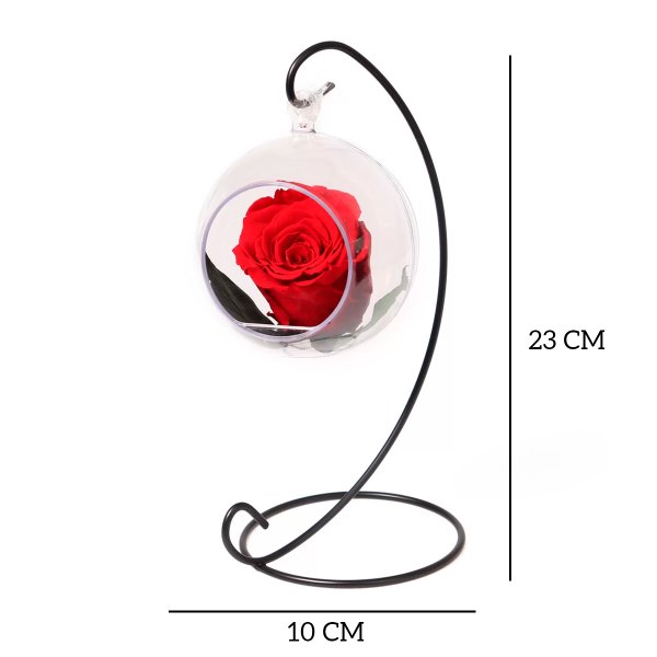 Pêndulo de Rosa Encantada Vermelha