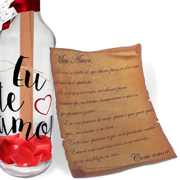 Carta Amor na Garrafa e Caixa Lindt