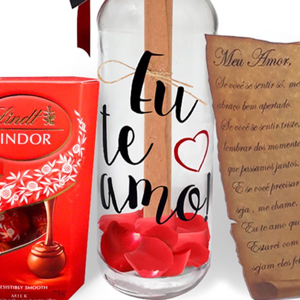 Carta Amor na Garrafa e Caixa Lindt