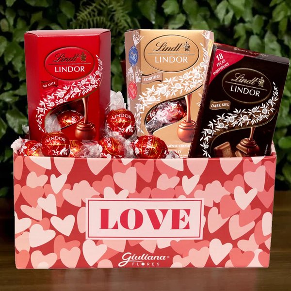 Cesta de Chocolate Delícias Lindt