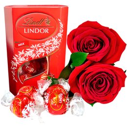 Imagem de Rosas Colombianas com Lindt