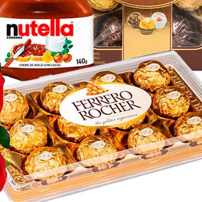 Buquê de 6 Rosas Vermelhas e Guloseimas Rocher