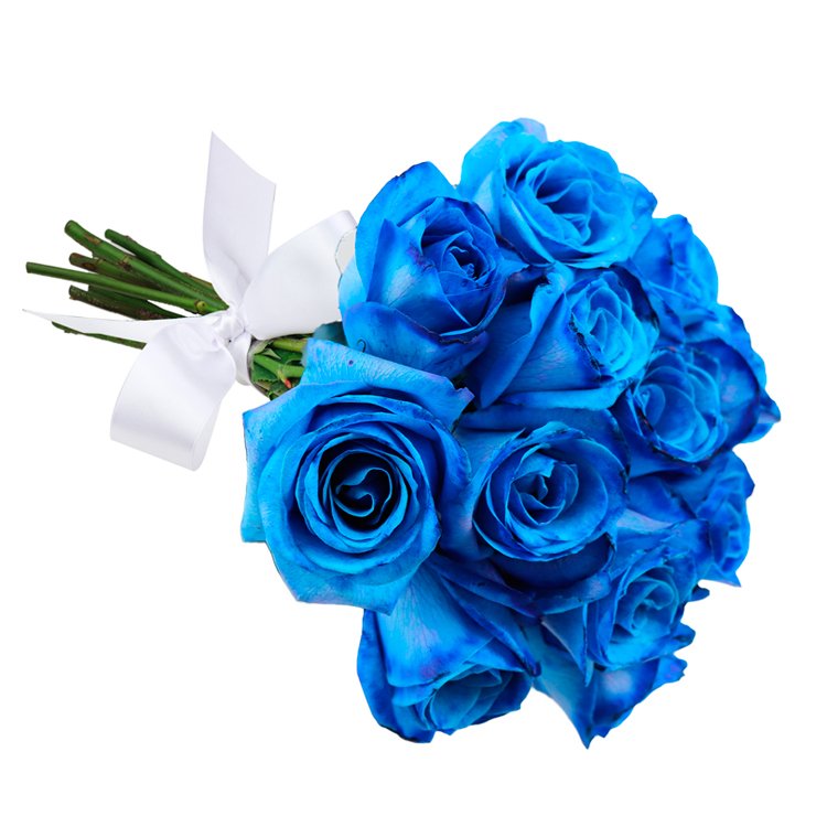Buquê de 12 Rosas Azuis