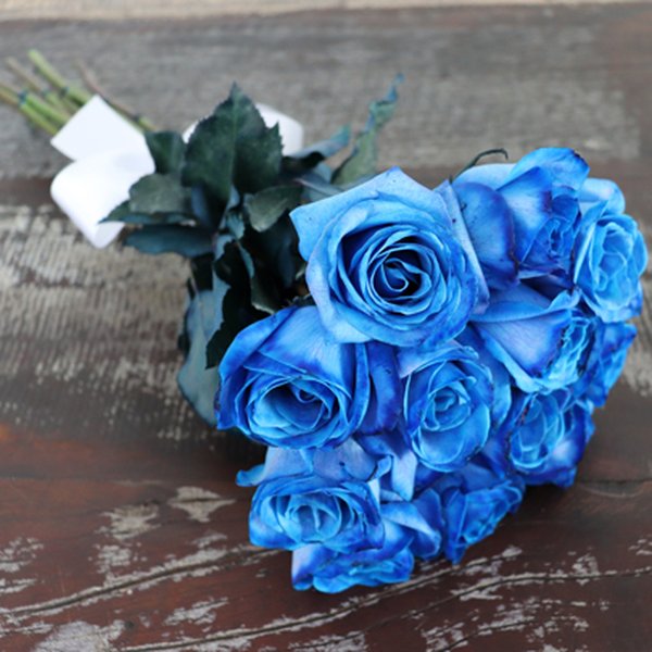 Buquê de 12 Rosas Azuis