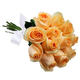 Imagem de Buquê de 12 Rosas Champanhe