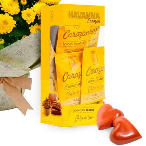 Mini Margaridinhas Amarelas e Caixa de Bombons Havanna