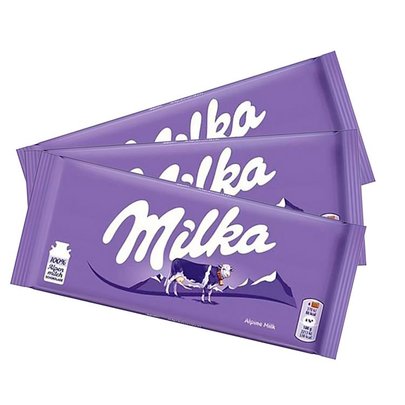 Kit com 3 Barras de Chocolates Milka Tradicional