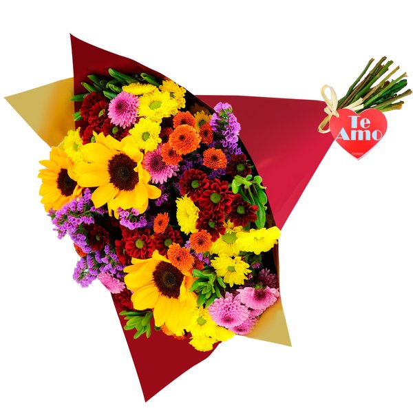 Buquê Mix de Flores Te Amo