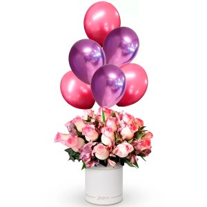 Imagem de Box com Flores e Balões da Sorte