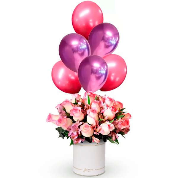 Box com Flores e Balões da Sorte