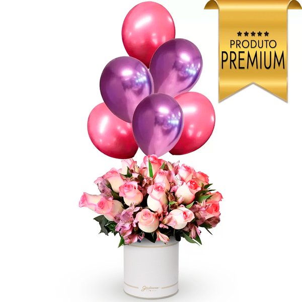 Box com Flores e Balões da Sorte