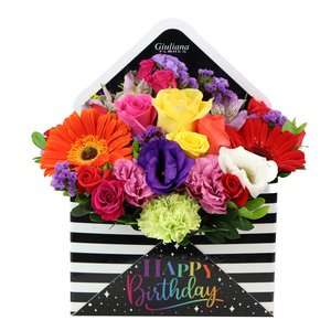 Imagem de Flores no Envelope Happy Birthday