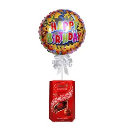 Imagem de Balão Happy Birthday Colorido e Chocolate Lindt