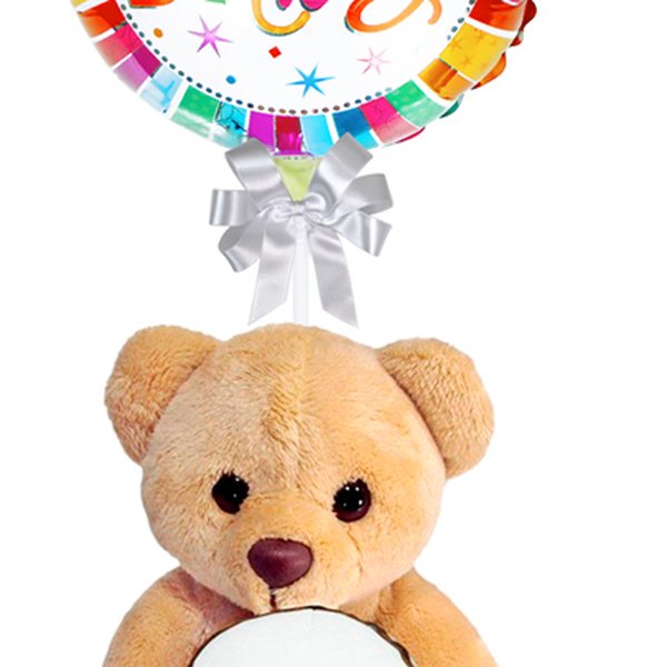 Balão Happy Birthday e Urso Bolo