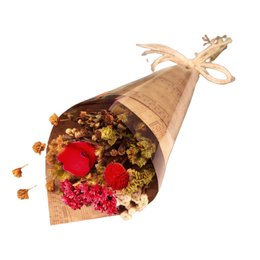 Imagem de Buquê Partitura de Flores Secas Vermelho