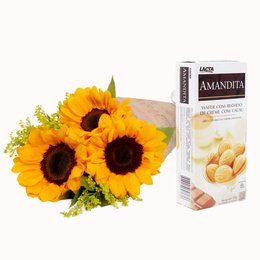 Imagem de Buquê Partitura Girassol e Amandita