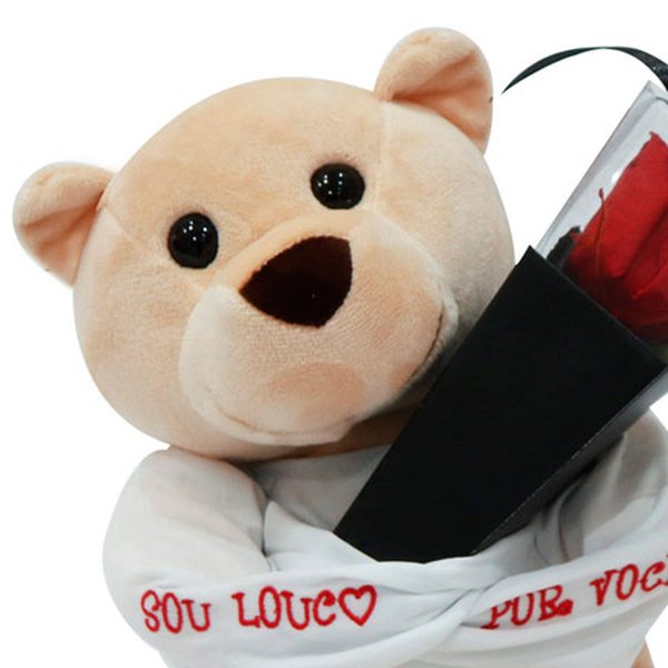 Urso Louco e Cone Preto de Rosa Encantada Vermelha