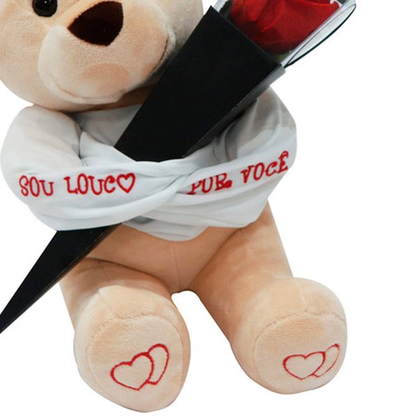Urso Louco e Cone Preto de Rosa Encantada Vermelha
