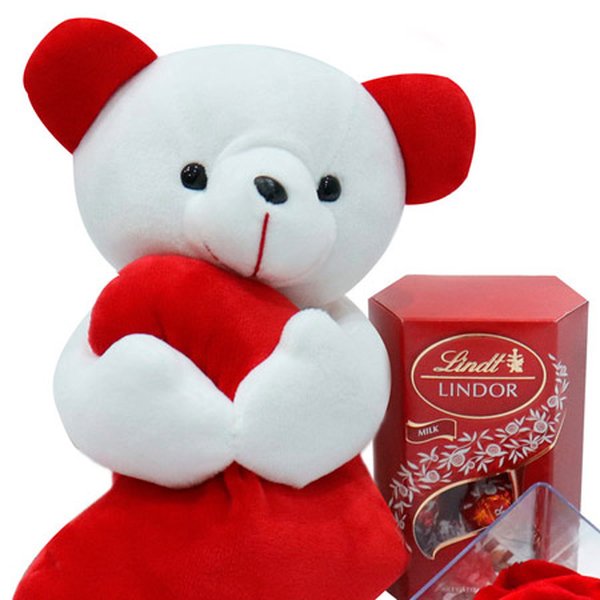 Rosa Encantada no Acrílico com Lindt e Ursinho Carinhoso