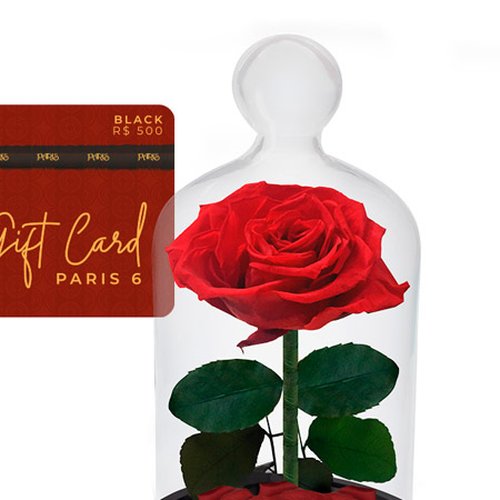 Gift Card Black Paris 6 e Rosa Encantada Vermelha