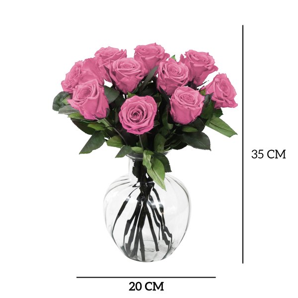 Arranjo de Rosas Encantadas Cor de Rosa
